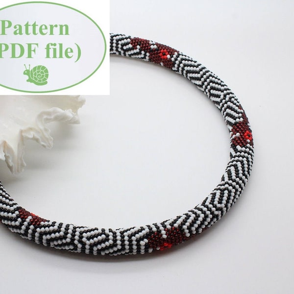 SALE - Bead Crochet PATTERN - "Country Fence" - Necklace Making - Bracelet Pattern - Beaded Rope - PDF