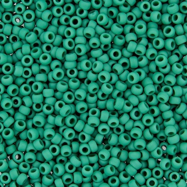 TR-11-55DF - TOHO Round Seed Beads 11/0 size  Dark Turquoise Opaque Matte