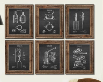 Pharmacist Blueprint Art Prints, Set of 6, Pharmacy Decor