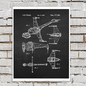 Star Wars print #18 B-Wing Fighter Patent Art, Star Wars Decor, Star Wars Boys room Decor,  Movie Wall Art, Star Wars Ships, Star Wars Gift