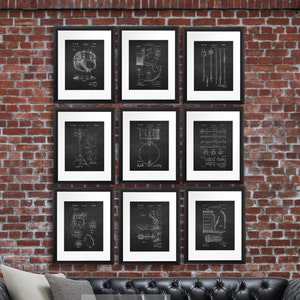 Drummer Gift Drumming Patent Art Set of 9 Unframe prints  Music Decor, Snare Drum, Hi-hat, Percussion Instruments, Drummer Gift Idea