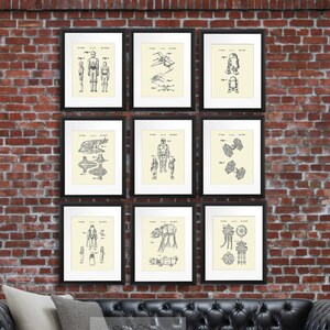 Star Wars Home Decor set of 9 prints, Star Wars Movie patent art, Star Wars Kids Room Decor, Star Wars Wall Decor, Boys Room Decor