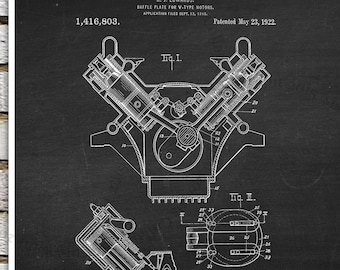 Willys Jeep brevet imprimer # 2, un seul sans cadre affiche de 1922 déflecteur pour les moteurs de type V, idée de cadeau de Jeep, Jeep Wall Decor