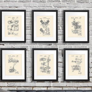 Vintage Willys Jeep wall Decor set of 6 prints, Jeep US Army Vehicle, Army Decor, Army Gift, Gift for Him, Jeep Decor, Military Wall Decor