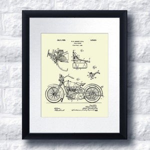 Harley Davidson Motorbike Patent Art Poster no.B2 Wall Art Print, Harley Davidson Home Decor, Harley Gift Idea, Gift for him, Gift for Biker