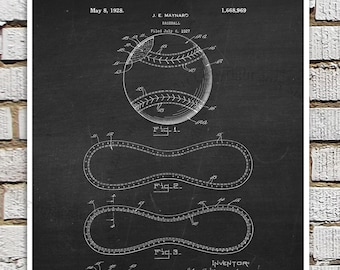 Baseball Patent print #5 black and White Wall Art, Baseball patent print, chalkboard Art, Gift for him, baseball gift Baseball sports decor