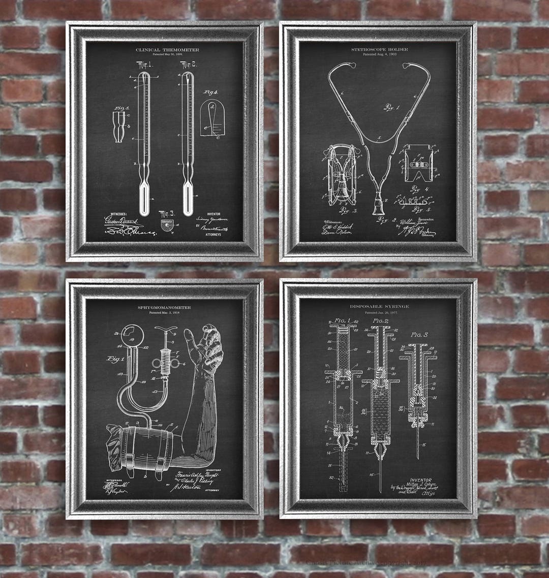 Doctor Gift Medical Wall Art Set of 4 Medical Patent Prints Etsy