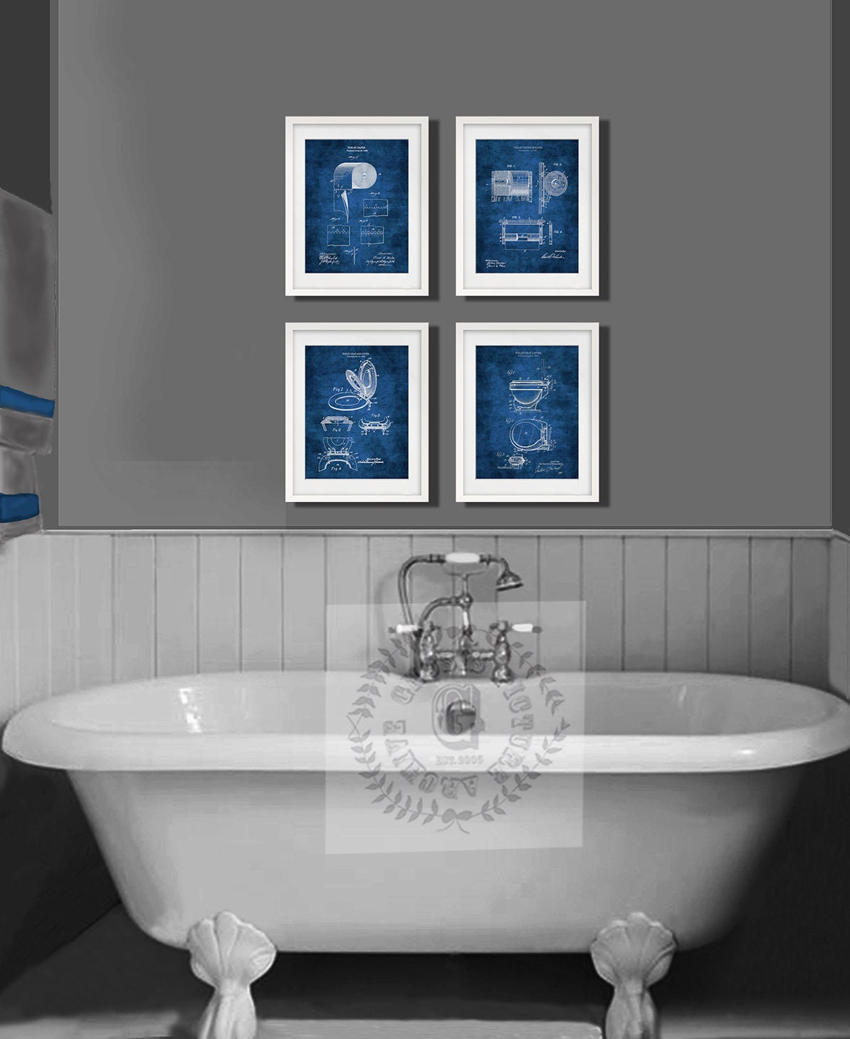 Bathroom Decor Set Of 4 Wall Art Prints Bathroom Decor Set Of 4 Wall Art Prints