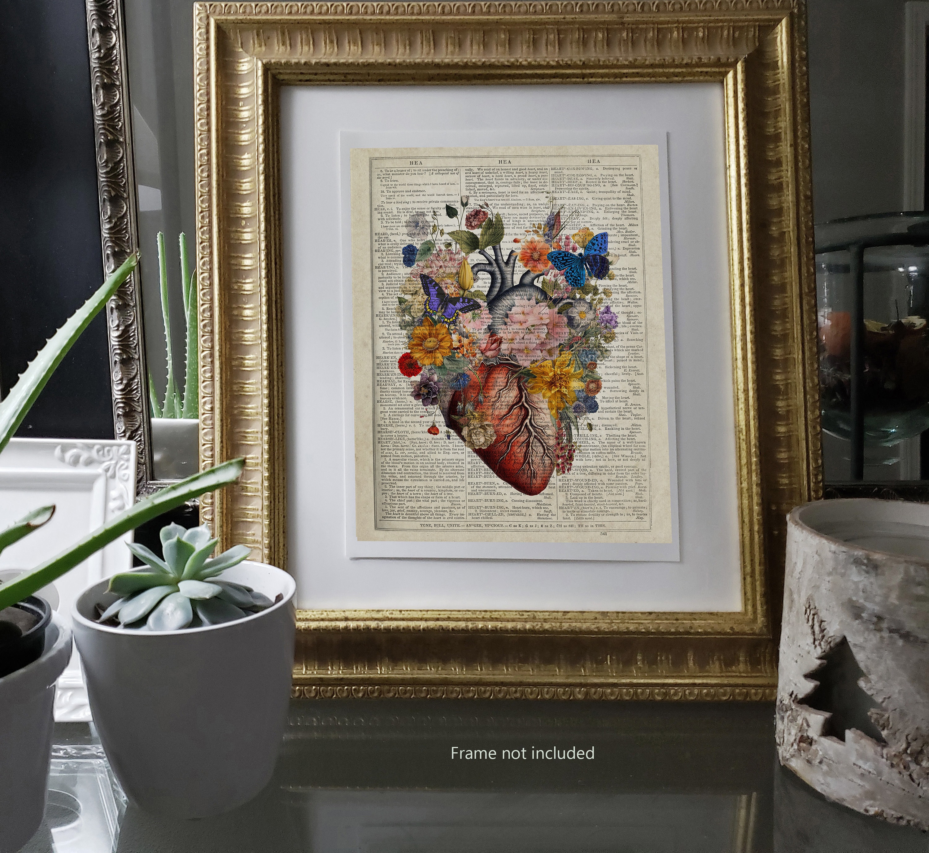 Floral Heart Anatomy Art Print, Dictionary Page, Cardiologist Gift - Etsy