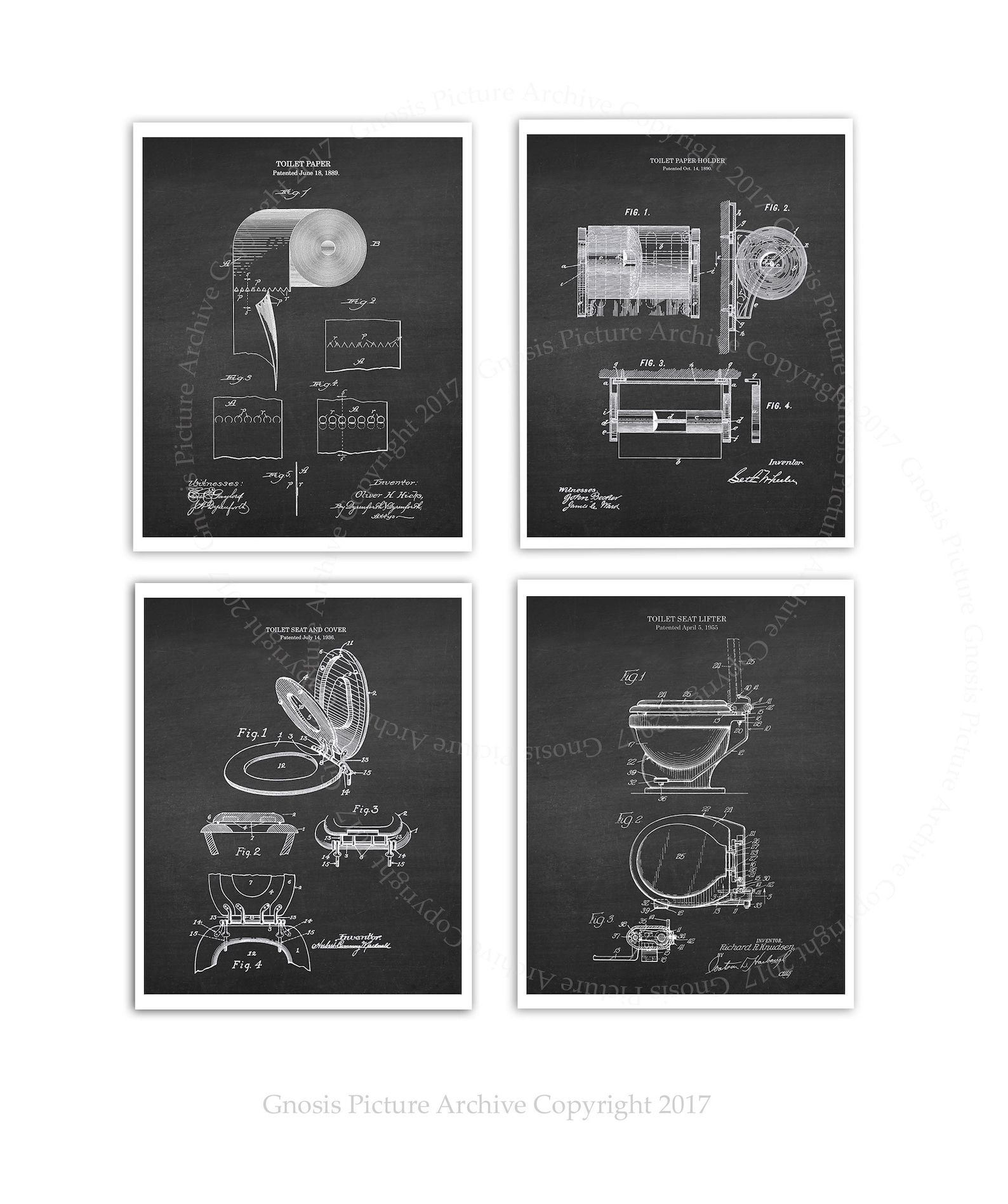 Toilet Paper Holder Patent Toilet Decor Patent Prints - Etsy