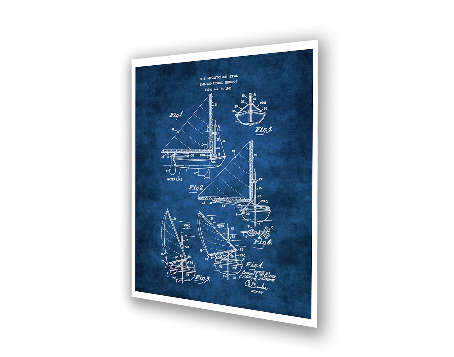Sailboat Art Blueprints Sailing Wall Decor Set of 3 Unframed Etsy
