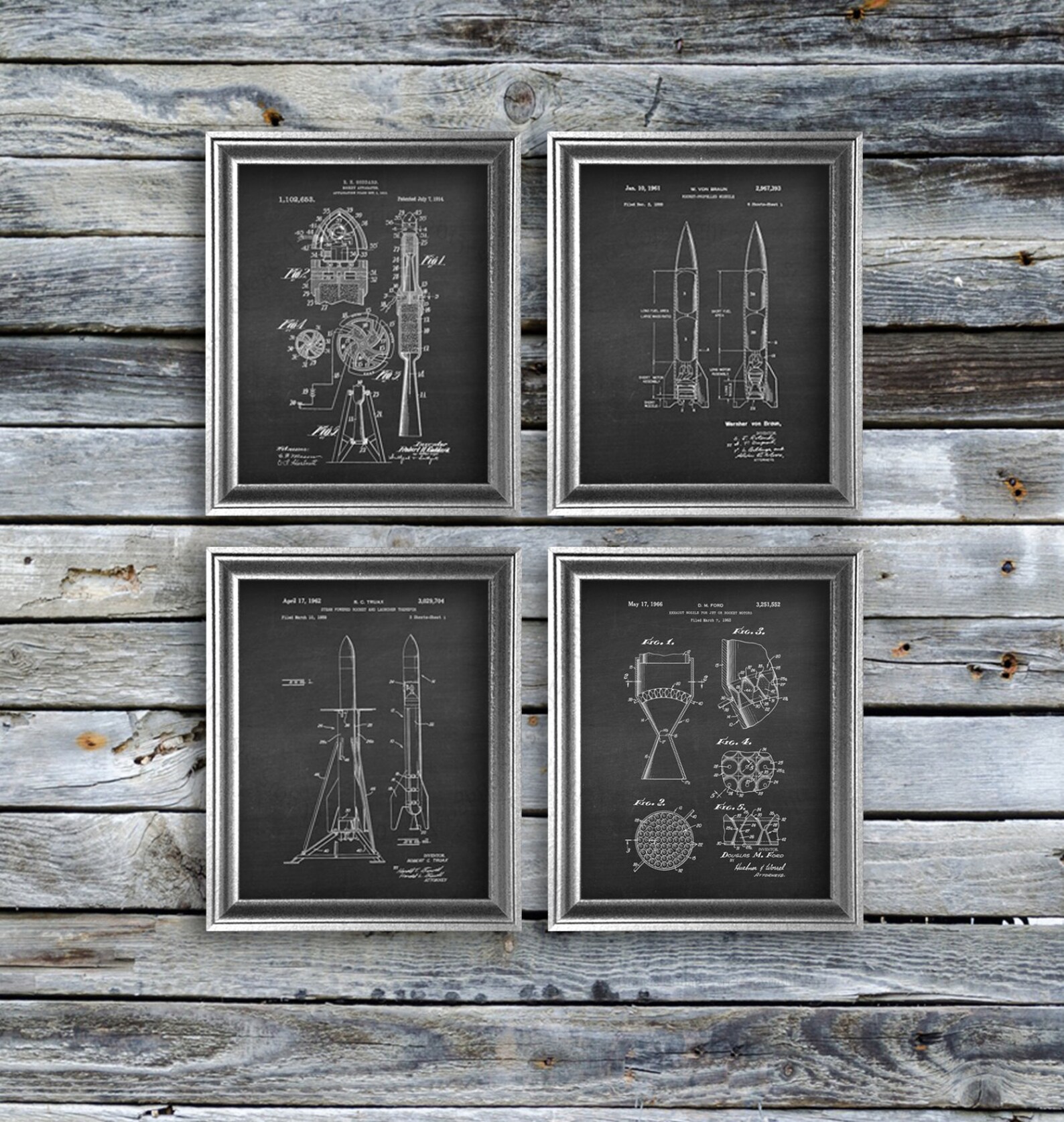 Rocket Patent Prints Set – Space Nursery Decor, NASA Blueprint Art - Etsy