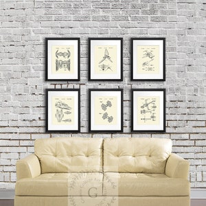 Zestaw 6 wydruków patentowych na statki kosmiczne z Gwiezdnych Wojen