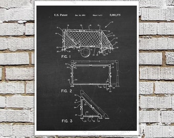 Soccer Goal Poster Patent print #3 Black & White Chalkboard Patent art, Gift for Soccer Mom, Boys Bedroom Art, Soccer Poster Soccer Decor