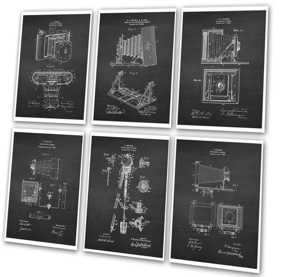 カメラ特許アートプリント、アンティーク写真発明図面セット - Etsy 日本