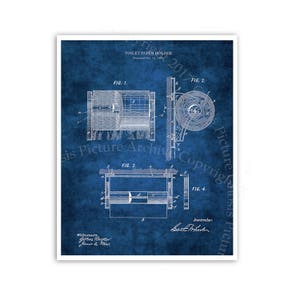 Bagno Decor Blueprint diagramma del 1890 invenzione di titolare di carta igienica. Una singola stampa senza cornice. Arte della parete bagno, carta igienica brevetto