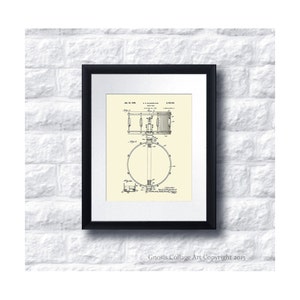 Vintage Drum Set Patent Art Posters set of 12 Art prints Gift for drummer, Musician Wall Decor, Musician gift, Teen wall decor image 4