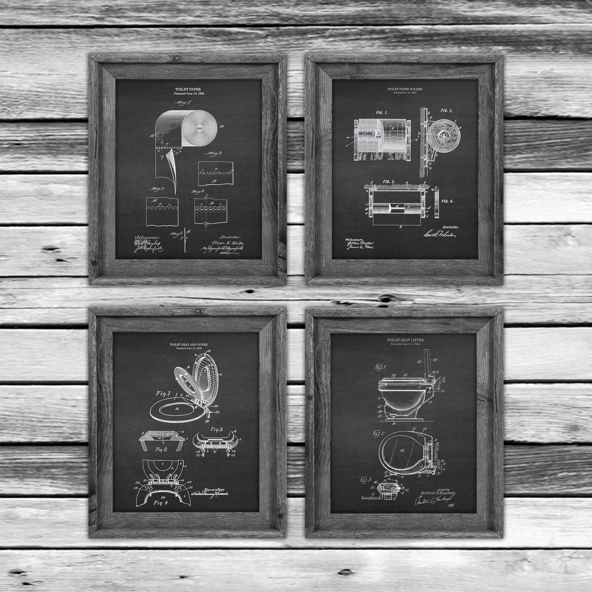 Toilet Paper Holder Patent Toilet Decor Patent Prints Etsy