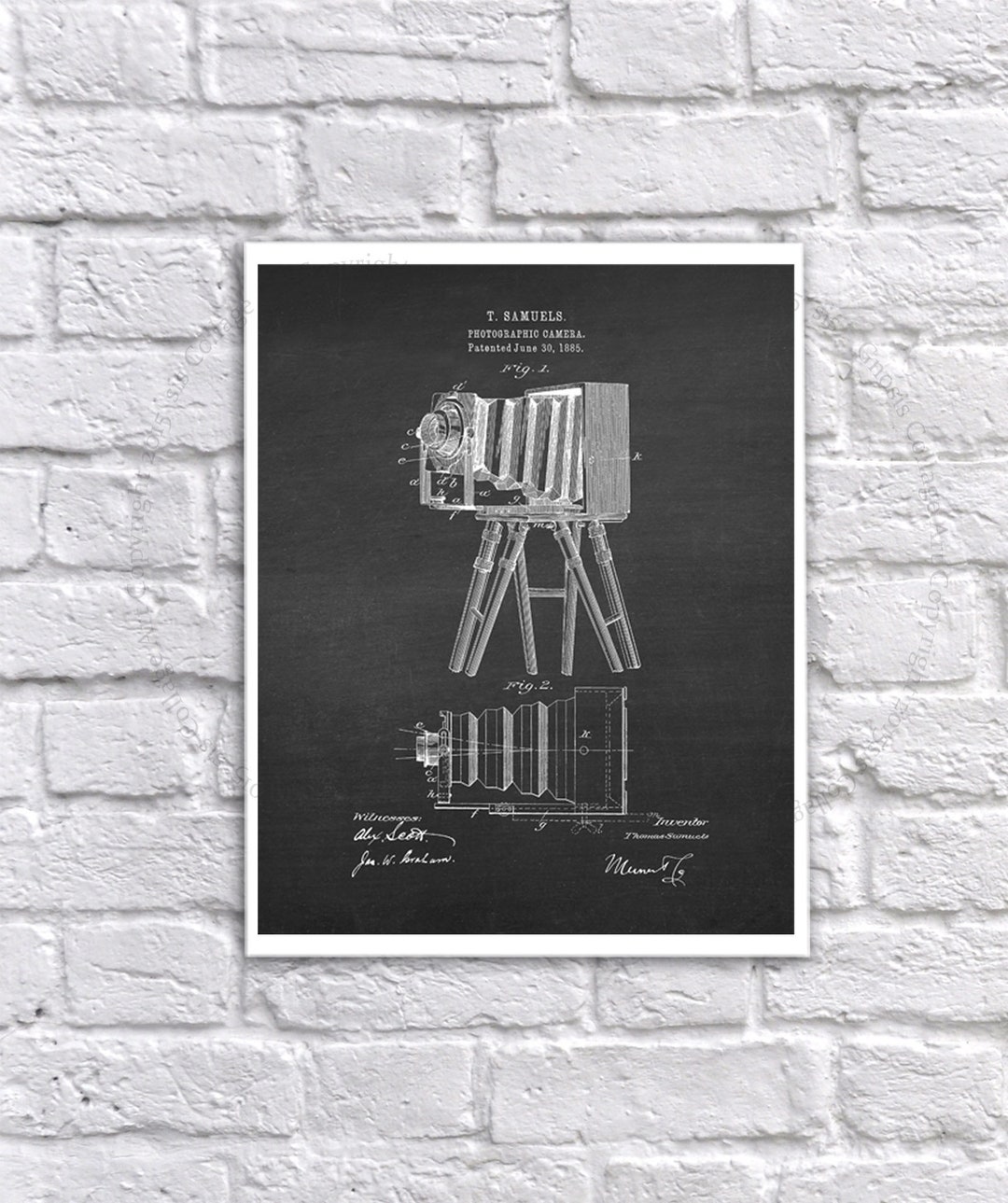 Folding Camera Patent Art Print, Chalkboard Photography Decor - Etsy
