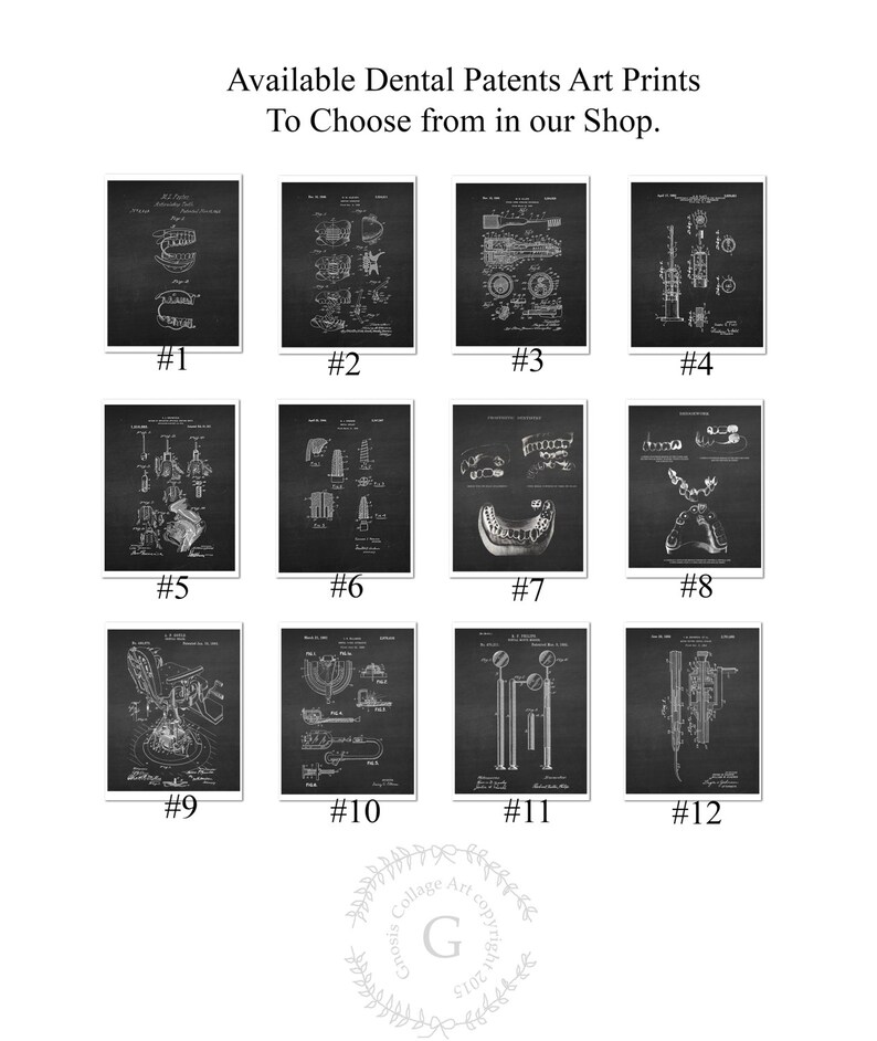 Dental Office Decor Set of 9 Unframed Prints Dentistry Decor Etsy