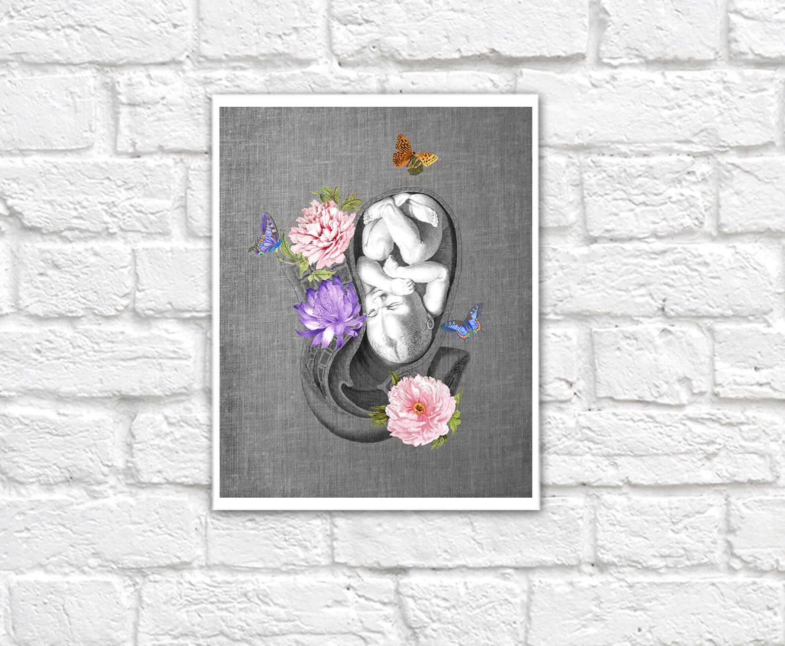 OBGYN Obstetrics Anatomy Floral Art Set of 3 Unframed Decor Art Prints ...