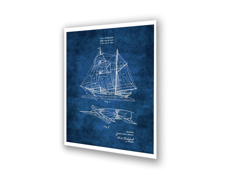 Sailboat Art Blueprints Sailing Wall Decor Set of 3 Unframed Art Prints Sailing Gifts image 4