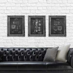 Antique Camera Patent Art Prints set of 3 Unframed Black and White Camera Art Photographer Gifts Patent Photography Chk3D