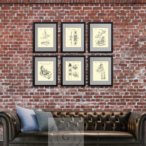 Snowboarding Patent Art Prints a set of 6 snowboarding decor boys room decor winter decor snowboarding gifts