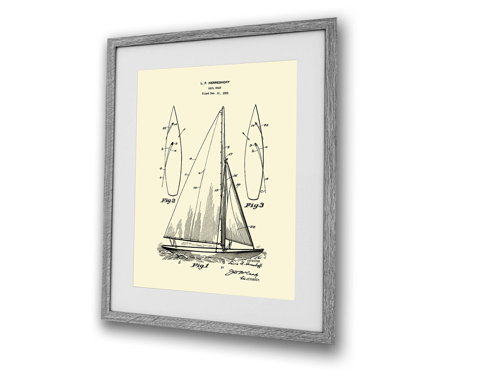 Sailboat Blueprint Art Prints, Set of 6, Nautical Wall Decor - Etsy