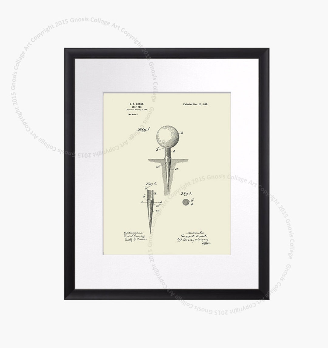 Golf Patent Print With Cream Background Etsy