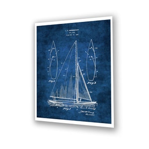 Sailboat Art Blueprints Sailing Wall Decor Set of 3 Unframed Art Prints Sailing Gifts image 3