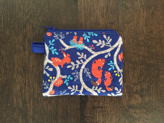 Coin Purse Chipmunk Fabric wallet change Purse with Zipper Wallet Coin Pouch Mini Size Cash Phone Holder