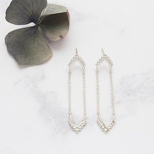 Delicate Silver Drop Chain Earrings