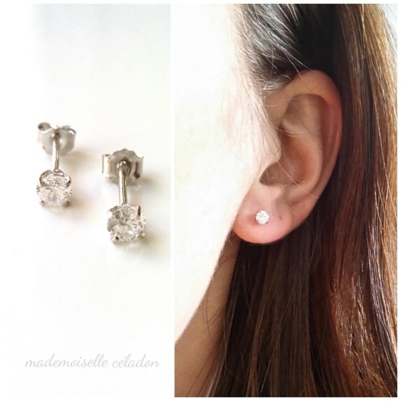 Silver chip earrings 9251000 Rhodi\u00e9 Zirconium Oxyde