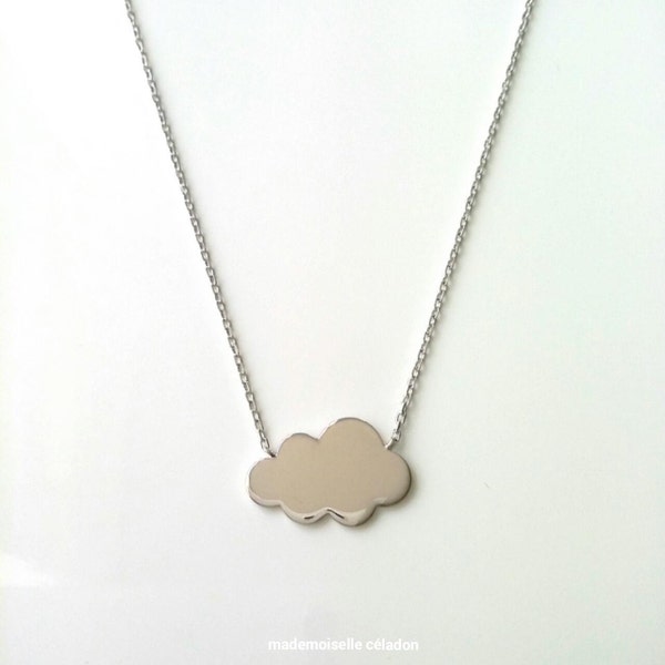 Collier nuage argent 925/000 - Collier petit nuage, collier argent massif 925/000 - little cloud neklace, 925 silver sterling