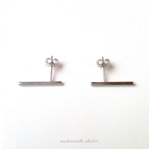 Boucles D'oreilles Pendantes Argent Massif 925/000 - Femme - Marque Bijouxia - Fermoir Clous