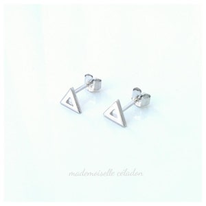 Boucles D'oreilles Puces En Argent 925 Motif Diamant - Réf. BO249 - Neuf Avec étiquettes