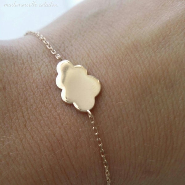 Bracelet nuage plaqué or 18 carats, petit nuage - plaqué or 750/0OO taille réglable - little cloud bracelet gold plated 750 bracelet