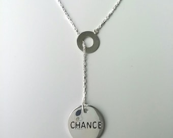 Necklace silver 925/000 - Necklace pendant chance - pendant circle, round, ring - sterling silver 925/000 - silver 925