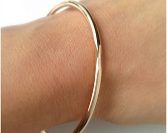 Bracelet jonc plaqué or 750/000 - Jonc simple diamètre 6 cm - 750 gold plated bracelet bangle