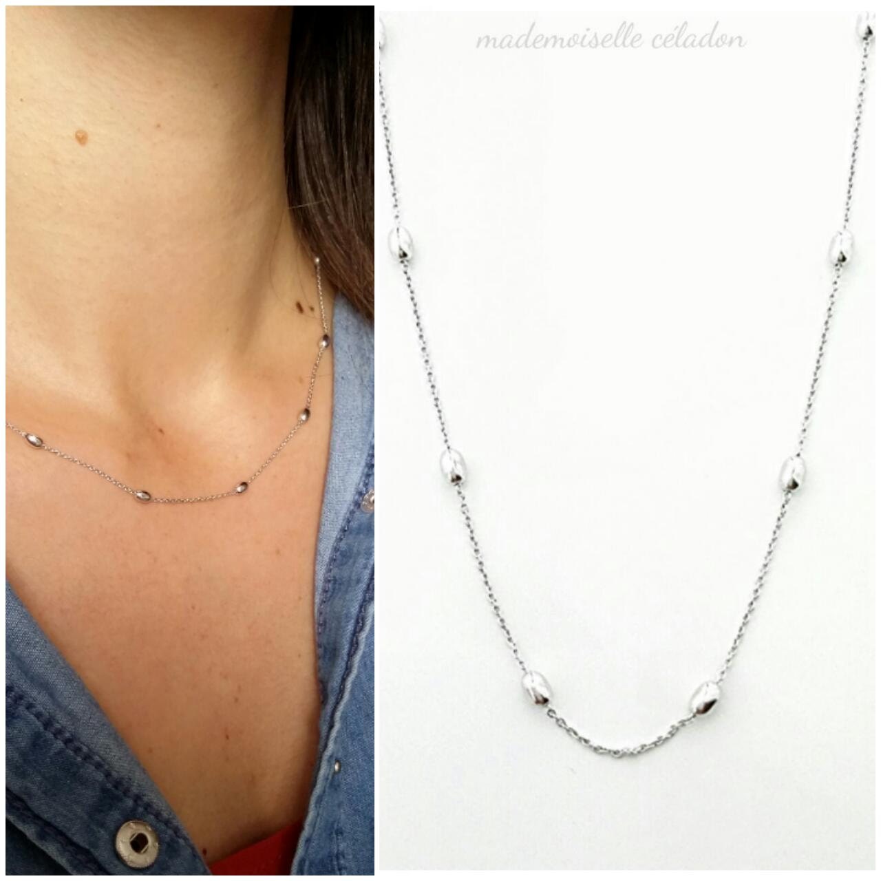 Necklace with small balls sale