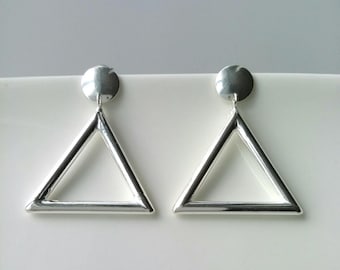 Triangle, solid silver earrings 925 - sleepers, pendulous - triangle Silver 925 - silver 925
