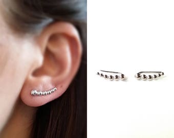 Oorkkaai - Silver Rising Earrings 925/000 - barette oorbellen, lobben contouren - oor manchet 925 zilveren sterling