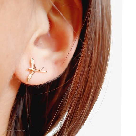 Gold swallow best sale earrings