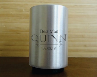 Personalized Bottle Popper, Custom Stainless Steel Automatic Bottle Opener, Beer Opener Groomsman Gift