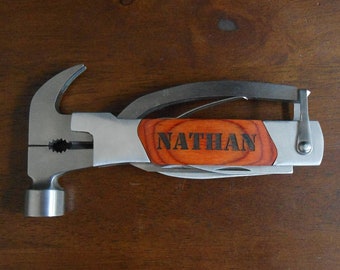 Personalized Multi-tool with Hammer, Laser Engraved Hammer Multi-tool, Custom Multi-tool for Groomsmen Gift, Father's Day Gift