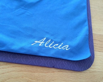 Personalized Yoga Towel, Embroidered Microfiber Yoga Towel, Monogrammed Fitness Towel, Custom Non-Slip Hot Yoga Towel