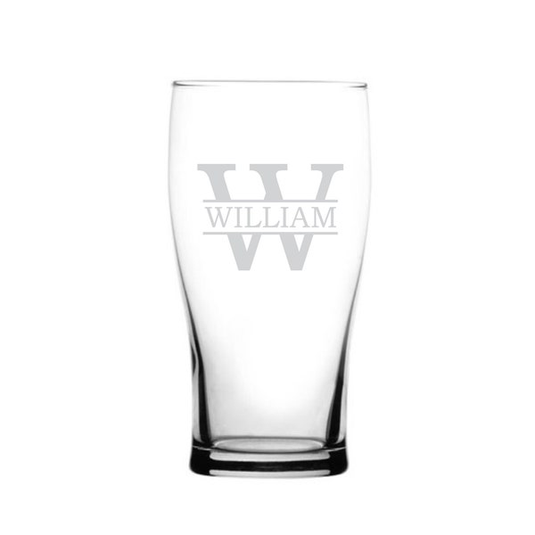 Personalized Tulip Pint Glass, Custom 16 oz. Beer Glass, Laser Engraved Groomsman Gift, Bulk Custom Beer Glasses