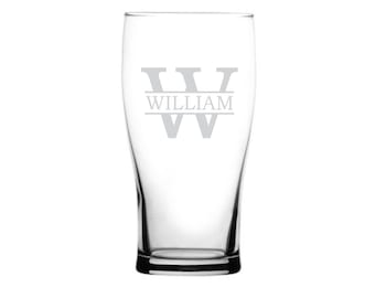 Personalized Tulip Pint Glass, Custom 16 oz. Beer Glass, Laser Engraved Groomsman Gift, Bulk Custom Beer Glasses