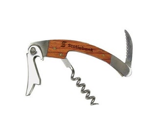Rosewood Wine Steward's Corkscrew - Stainless Steel - Personalized - Customized Gift Idea - Laser Engraved